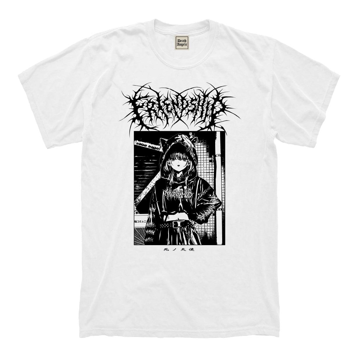 FRIENDSHIP SQUARE vintage-like tee [WHITE] – DEATH ANGELS