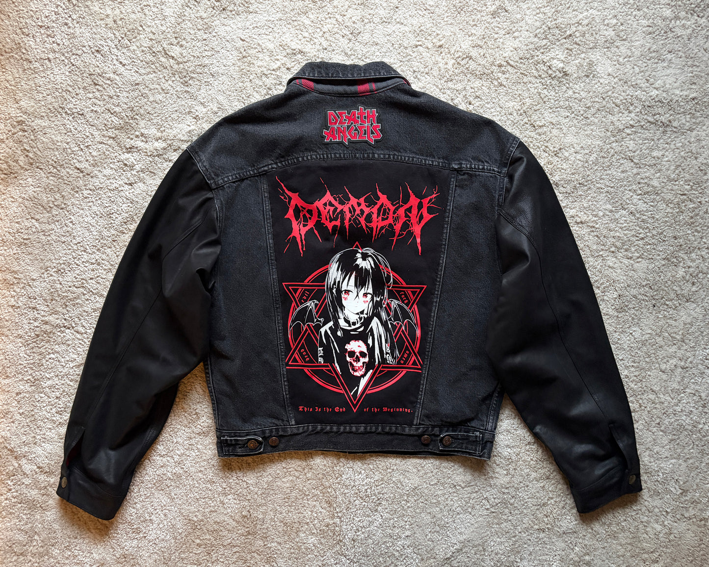 LEATHER MIX REMAKE DENIM JACKET [No.1]