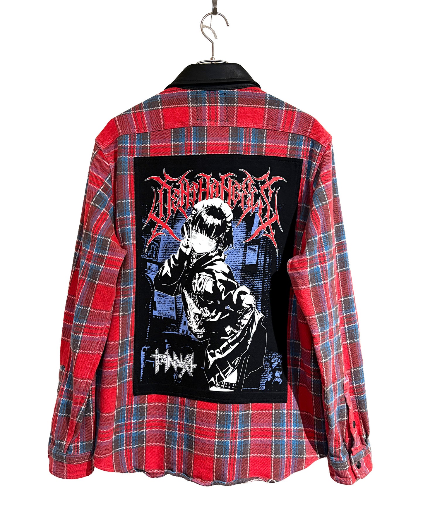 LEATHER MIX REMAKE CHECK NEL SHIRTS [No.1]