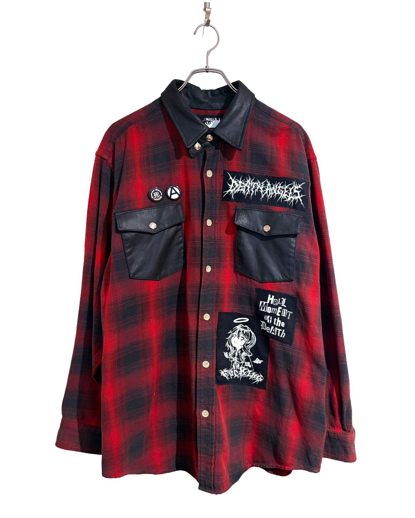 LEATHER MIX REMAKE CHECK NEL SHIRTS [No.2]