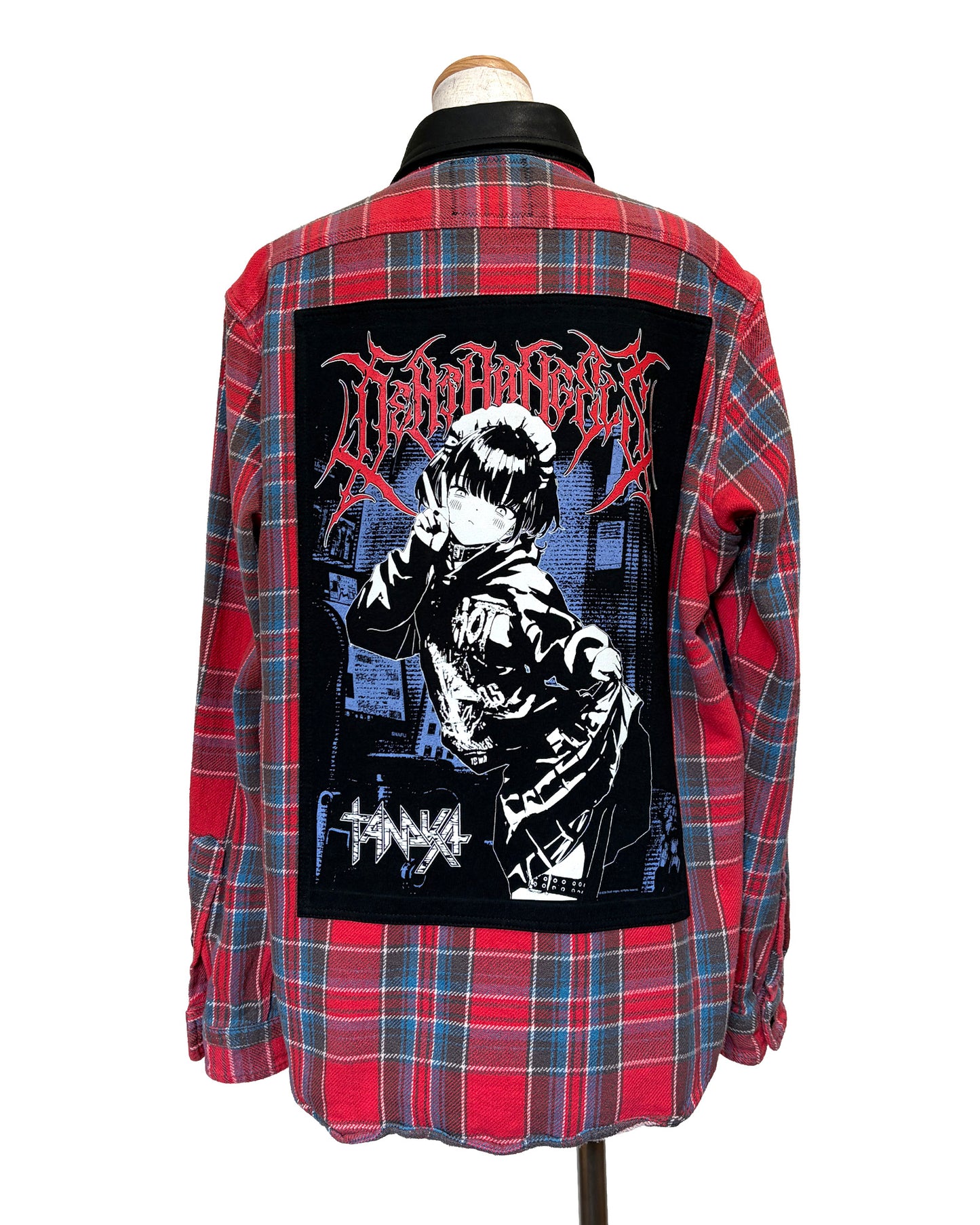 LEATHER MIX REMAKE CHECK NEL SHIRTS [No.1]