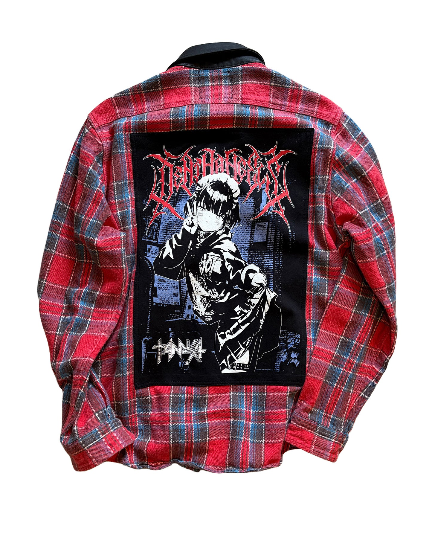 LEATHER MIX REMAKE CHECK NEL SHIRTS [No.1]