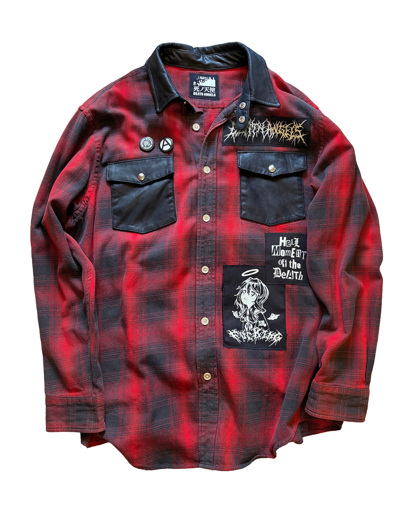 LEATHER MIX REMAKE CHECK NEL SHIRTS [No.2]