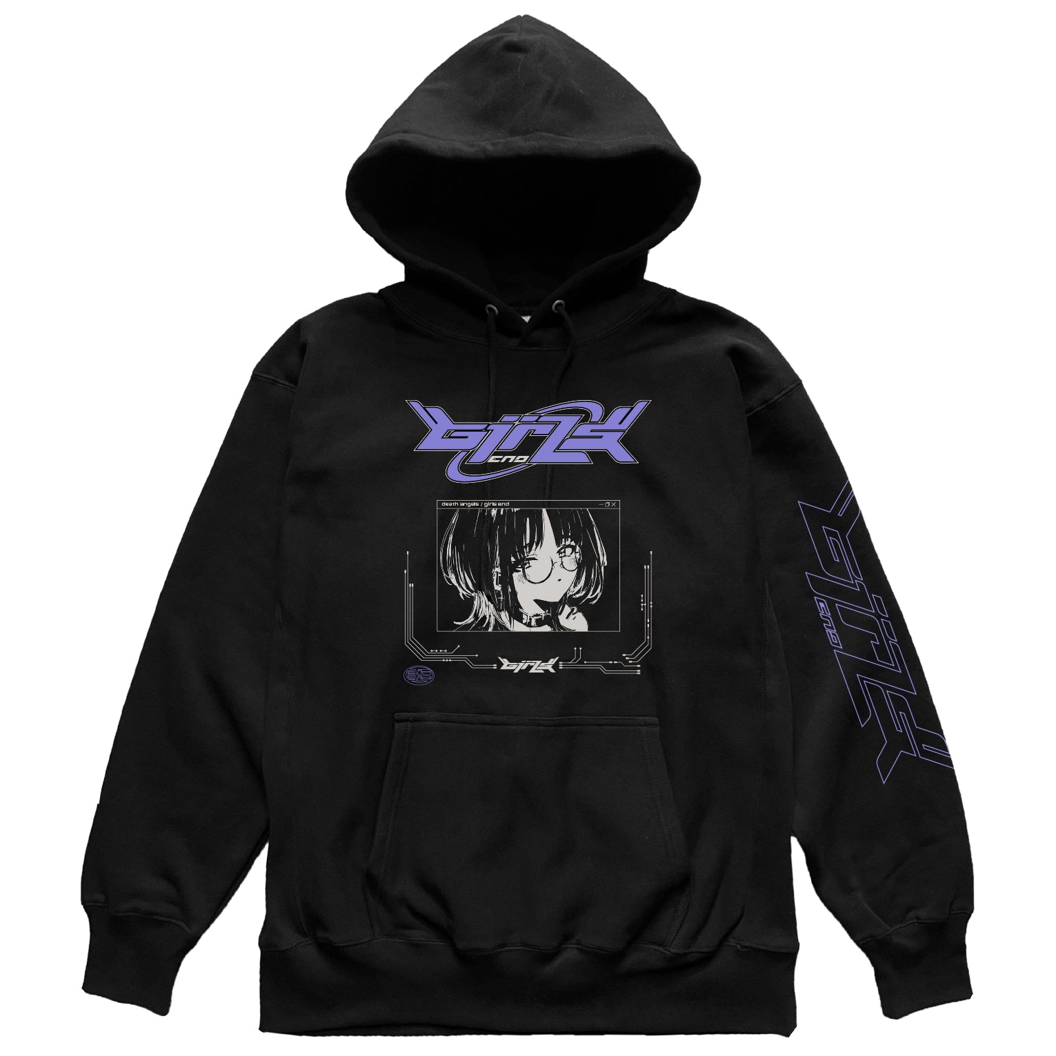 MEGANE GIRLS HOODIE BLACK DEATH ANGELS