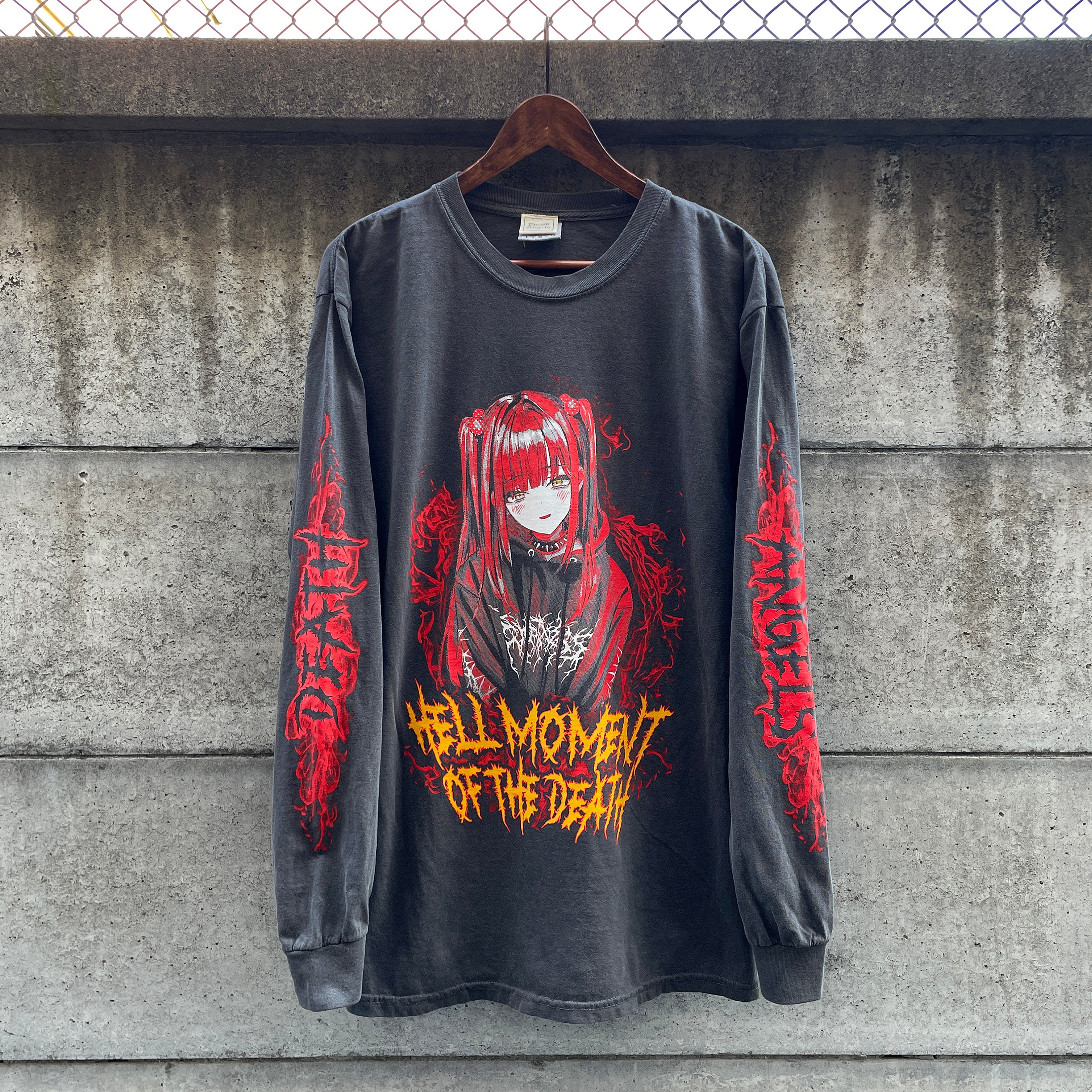 HELL FLAME GIRL LS vintage-like tee – DEATH ANGELS